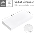 QEEIG Floating Shelves for Wall Bathroom Shelf Bedroom Kitchen Living Room Hanging Book Shelves Small Farmhouse Decor 16 inch Set of 3, White (015-W3)