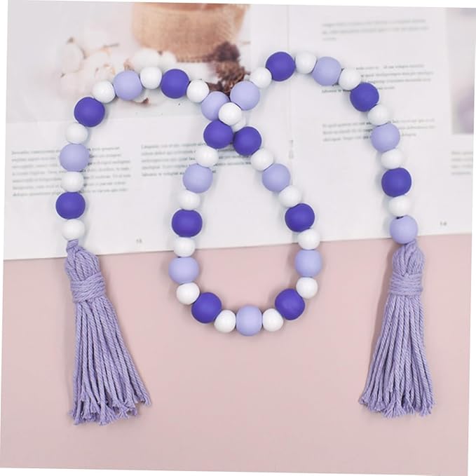 PRETYZOOM Contemporary Tassel Decor Pendant Beaded Tassel for Home Wooden Beads String Hanging Decor Ornament