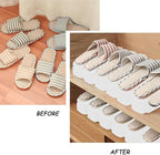 Soerreo Shoe Slot Storage Box Adjustable Shoe Rack Save Space Suitable for High Low Heels, Sneakers and Sandals (10 Piece Set,White)