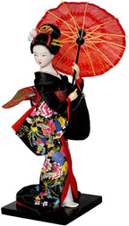 Japanese Geisha Kimono Doll Geisha Kimono Statue Asian Geisha Collectible Figurine 10 inch for Table Centerpieces,Living Room, 25 cm