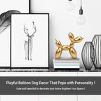 Resin Balloon Dog Sculpture - Collectible Figurines Decor for Home | Office Desktop Resin Decors Balloon Dog Decor (Gold)