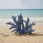 Etlemonde Beach Coastal Blue Coral Reef Decor Resin Statue - Faux Sea Coral Reef for Bathroom Shelf, Coffee Table, Nautical Beach House Home Decor Accent