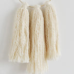 IOWER Boho Wall Decor Macrame Wall Hanging Small Metal Wall Art Cute Wall Decor For Living Room Bedroom(Ivory, 13"Lx4.7"w)