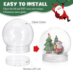 10PCS Plastic Snow Globe Water Globe 2.36 Inch DIY Clear Snow Globe with Screw Off Globe Kit for Christmas DIY Crafts Home Decoration