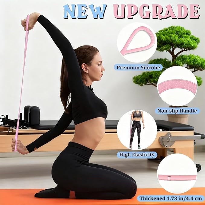 Resistance Bands with Handles,Figure 8 Resistance Band Elastic Fitness Bands Exercise Band for Home Yoga Gym Workout