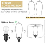 Lampshades Set of 2 for Table Lamps, Floor Lamps, Fabric White Lamp Shades 11.6" Top x 12.6" Bottom x 9.8" High, Drum Lampshades(Spider Fitter), Medium Lamp Shades Replacement, Easy Assembly Required
