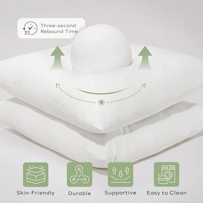 Ashler Throw Pillow Inserts- 24x24 Pillow Inserts with Air Layer, Premium Bed and Couch Pillows - Indoor Decorative Throw Pillow, Square Cushion Sham Stuffer, Pack of 2, White