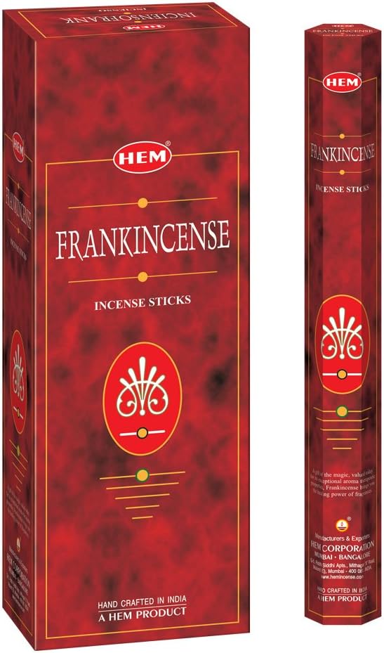 Frankincense - Box of Six 20 Sticks Tubes, 120 Sticks Total - HEM Incense From India