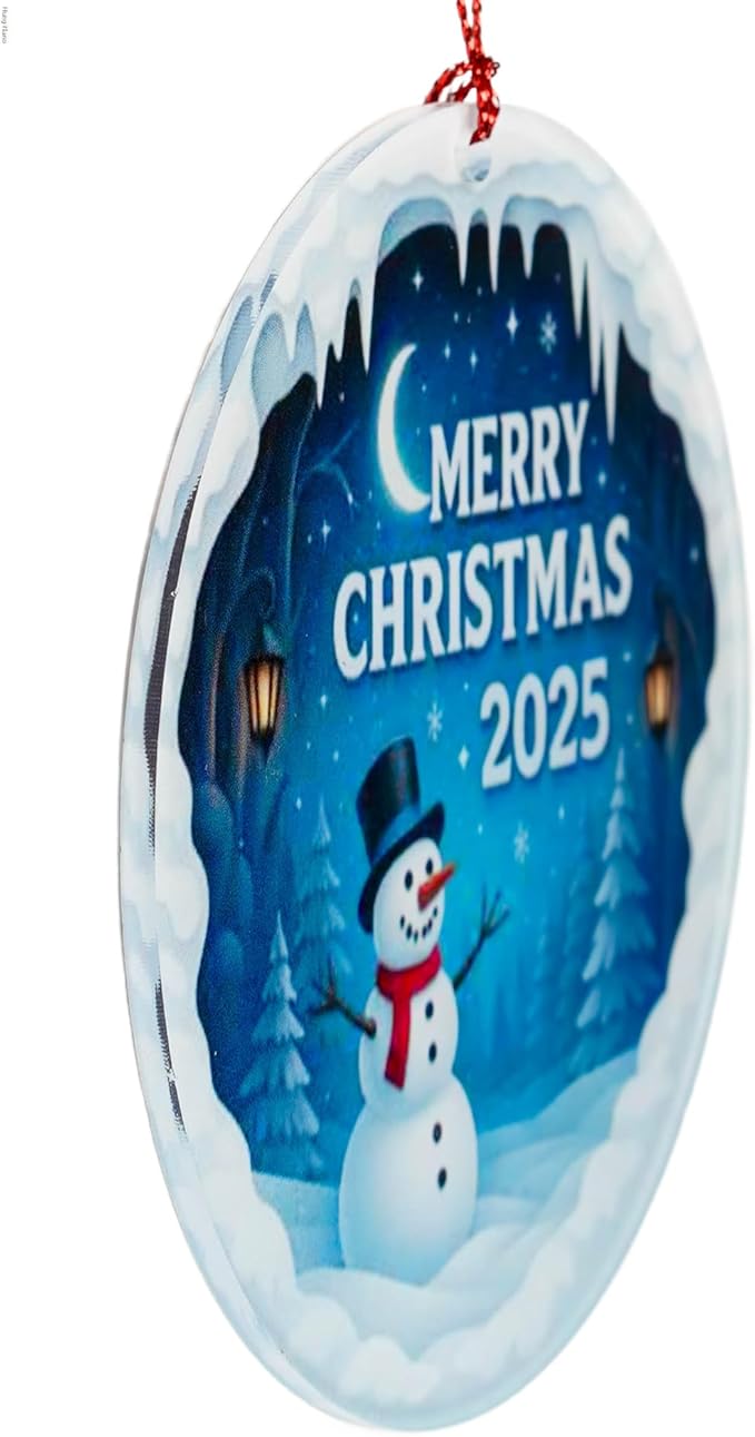 Merry Christmas Ornaments, Snowman Charm, Holiday Joy, Ornaments Decorations, Lovely Snowman Ornament Hanging Decor for Tree, Car, Home, White Elephant Gifts, Christmas Decorations