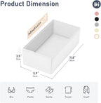 DIMJ Drawer Organizer Clothes - Underwear Organizer Small Sock Organizer Box Dresser Organizer,Drawer Dividers for Baby Clothes,Bra,Socks, Belt, Tie, Set of 9,White