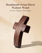 30-Pack Wooden Cross Fidget, Handmade Pocket Wood Crosses, Cross My Heart | Encouragement Gift, Relieve Anxiety for Yourself, Inspirational Easter Gift for Christian Faith, Prayer, Father Day Gifts