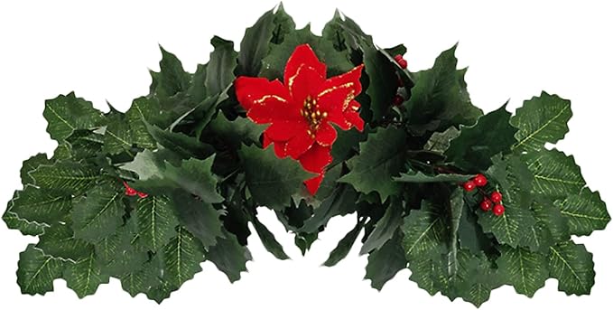 Xmas Silk Cloth Elegant Door Swag Decoration for Festive Atmosphere, 50cm Xmas Decor for Windows Arches (RASTKYzr2xg7o9ed-1)