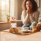 Funny Positive Crochet Animals Gag Doll Emotional Support Stuffed plushies for Adult Men Women,Weird Things Motivational White Elephant (Brown Doll with Glasses)