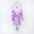 Pretty Jolly Dreamy Girls Butterfly Dream Catcher Wall Decor Fairy Purple Feather Baby Dreamcatcher Handmade Home Décor Wall Hanging for Nursery Bedroom Girls Birthday Gift