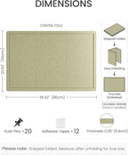 Fluxynara Bulletin Board,35.4" x 23.6" Cork Board Alternative with 12 Safe Removable Adhesive Tabs, Foldable Felt Pin Board for Home Office, Classroom, Bedroom,Entryway for Walls—Olive Green
