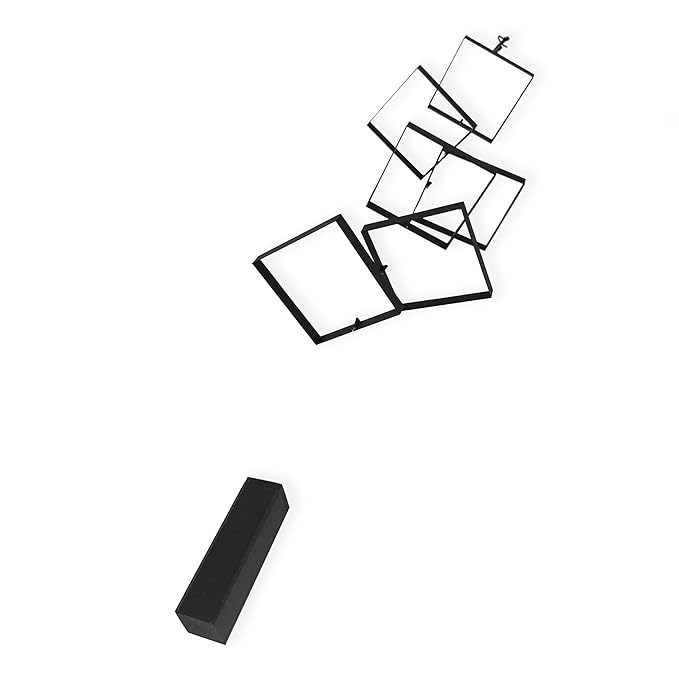 Elegant Minimalist Hanging Mobile with 6 Black Squares – A Statement of Simplicity and Style