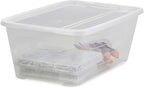 Life Story 6 Liter Plastic Storage Container Set, Stackable Shoe, Accessory, and Home Closet Organizational Tote Bins with Secure Lids, 40 Pack, Clear