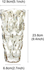 CEMABT 9.5inch 3.4 lb Glass Vases for Flowers Unbreakable Thickened Morden vase for Tables Centerpieces,Colorful,Vintage and Clear Rose Large Flower vases for Bouquet Unique Gifts（Champagne）