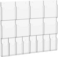 Acrylic Brochure Pamphlet Holder, 8 Magazine Holders and 8 Pamphlet Holders, Clear Brochure Display Holder Wall Mount, Trifold Flyer Rack, Literature Storage Rack for Home, Offices, Waiting Room