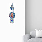 Decorative Bird Mobile Wall Hanging, Colorful Swallow Design with Flowers, Traditional Tattoo Style Art Evil Eye (OWL_Hanging_D_2)