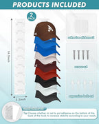 Hat Organizer for Baseball Caps (2-Pack), Strong Adhesive Hat Rack for Wall, Multi-layer Hat Hooks Storage for 18 Hats, Hat Holder Hanger for Door, Bedroom, Closet - White