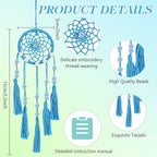 INFUNLY 15 Set DIY Small Dream Catcher Kit Rainbow Colors Round Mini Dream Catcher Kit Handmade Dreamcatcher Kit with Instructions Boho Hanging Ornament Making Kit for Bedroom Car Mirror Keychain Bag