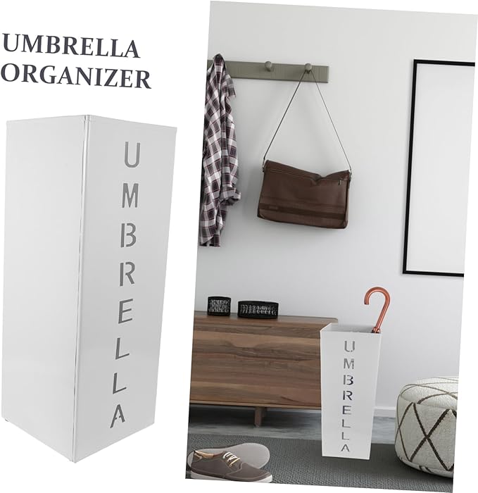 Metal Umbrella Stand Storage Bucket Multi-functional Umbrella Holder for Entryway Sturdy Indoor Organizer for Magazines and Walking Sticks Stylish and Practical Design