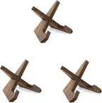 ANBOXIT Plate Stand for Display - 3 Pack 4.5 Inch Holder, Wooden Picture Frame Easel, Decorative Table Top Brown