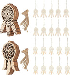 Wooden Dreamcatcher, 20Pcs Unfinished DIY Dream Catchers Kits Mini Decorative Hanging Ornaments Wall Craft for Home Bedroom Decoration