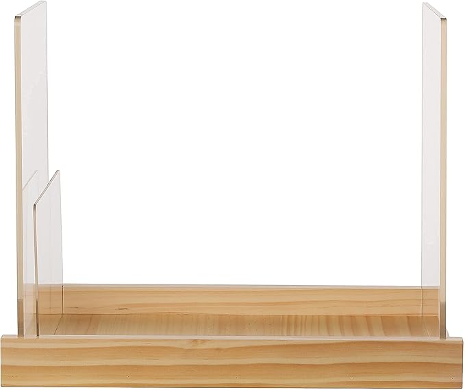 Patented Comic Book Storage Holder – Wooden & Acrylic Display Box/Case for Collectors – Organizer for Comics, Magazines & Books – Holds 150 Issues, 14.5x8 in (Natural)