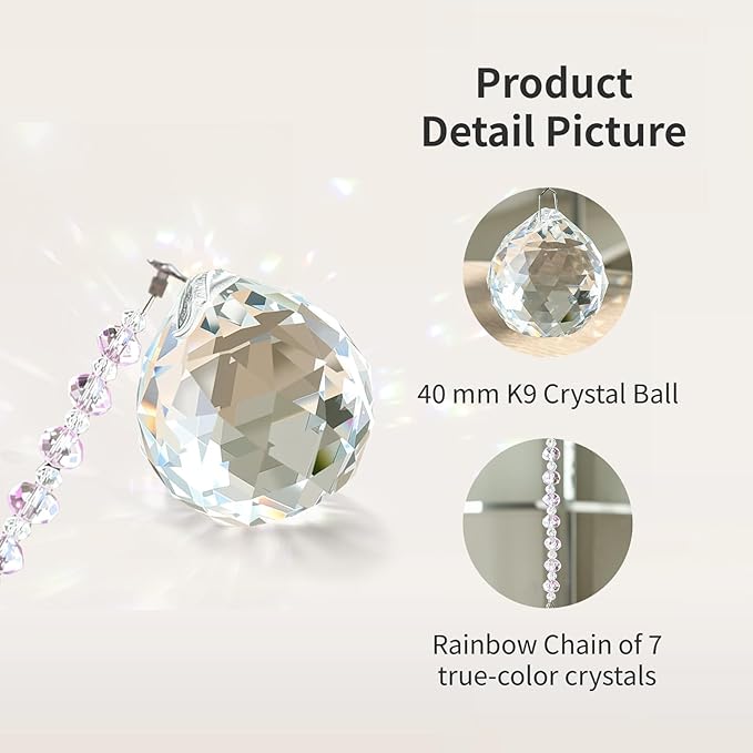 Sympathy Gifts for Loss of Loved One, Crystal Sun Catcher Rainbow Maker, Unique Condolence Memorial for Loss of Mom Dad Dog, Ideal Grief Bereavement Miscarriage Gifts (White)