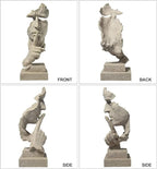 fazhongfa Thinker Statue - Silence is Gold Modern Decor Creative Abstract Art Figurine Resin Sculptures Decoration Room Home Study Office for Men Desktop Ornament (Sandstone)