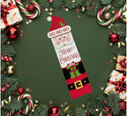 Christmas Wooden Vertical Hanging Wall Signs 2-pack Snowman Christmas Front Door/Wall Decor Santa Farmhouse Sign 23.5 x 7 x 3.5 Christmas Hanging Decoration