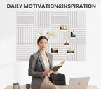 Large Cork Board Alternative 48” X 36” Felt Bulletin Board Tiles, with 30 Pushpins, 60 Adhesive Tabs,12-Pack Slat Wall Paneling, Cork Boards for Office Push Pin Board Felt Board - Oatmeal
