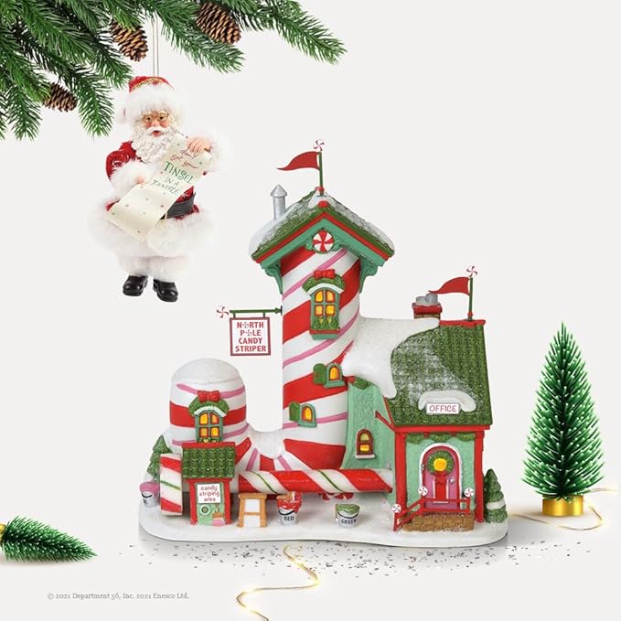 Department 56 North Pole Village Candy Striper Lit Animated Building, 7 Inch, Multicolor