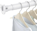 3 Pack Closet Rods for Hanging Clothes, 17 to 54 Inch Heavy Duty Stepless Adjustable Closet Hanging Rod, 1.3 Inch Diameter Metal Closet Rod for Wardrobes Laundry Bedroom RV, White