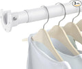 3 Pack Closet Rods for Hanging Clothes, 17 to 84 Inch Heavy Duty Stepless Adjustable Closet Hanging Rod, 1.3 Inch Diameter Metal Closet Rod for Wardrobes Laundry Bedroom RV, White