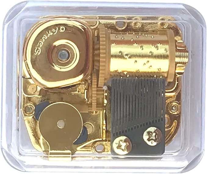 BinkeGG Play (Once Upon a December) Clear Acrylic Wind up Music Box with Sankyo Musical Movement (65 Tunes Option)