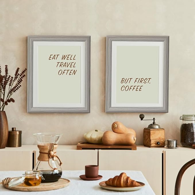 KTKDE 8x10 Picture Frame Set of 3,Grey Wooden frames, Vertical & Horizontal Wall Hanging for Wall or Tapletop Display,Studio Gallery Photo Frame for Photos, Posters & Art Prints