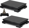 Chunful 2 Pcs Rectangle Wooden Display Stand Wood Vase Display Base Black Pedestal Stand Rectangle Vase Riser for Vases Teapot Trophy Collectibles Aquarium Lamp Home Decoration(10.2 x 8.9 x 1.8 Inch)