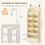 Lifewit 6 Tier Over the Door Shoe Organizer with 11 Large Deep Pockets, Fabric Hanging Shoes Shelf for Closet, Dorm Storage, Fit Up to 12 Pair Shoe Rack Holder for Sneakers, Boots, Beige