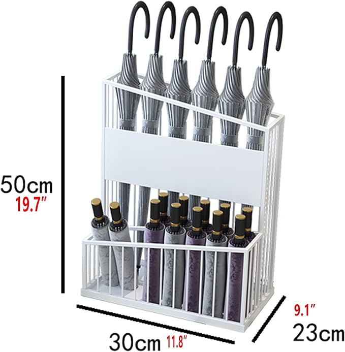 2 Tier Metal Umbrella Stand Umbrella Holder, Large-Capacity Commercial Umbrella Stand Umbrella Holder for Hotel Offices, Entrance Umbrella Organizer