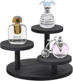 Ikee Design 3-Tier Wooden Display Riser for Jewelry, Wooden Jewelry and Figurine Display Risers, Wood Riser for Decor, Multilevel Stand for Action Figures and Home Decor, Black Color