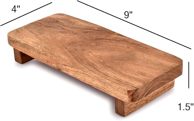 Samhita Display Stands Acacia Wood Modern Farmhouse Décor Displays Decorations for Rustic Home and Kitchen Décor (9" x 4" x 1.5")