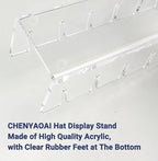 Hat Organizer for Baseball Caps, 2 Pcs No Install Acrylic Hat Stand for 14 Baseball Caps, Hat Racks for Caps Display and Organizer for Bedroom, Closet, Dresser, Office, Hat Holder