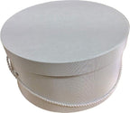 Sarah's Hat Boxes Classic Ivory Hat Box – 12.75" x 6.5" (Dia. x Ht.) Handmade in USA – Odorless Non-Toxic Adhesive, Cording Handle – Premium Storage for Hats & Accessories