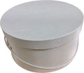 Sarah's Hat Boxes Classic Ivory Hat Box – 12.75" x 6.5" (Dia. x Ht.) Handmade in USA – Odorless Non-Toxic Adhesive, Cording Handle – Premium Storage for Hats & Accessories
