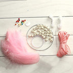 DIY Dream Catcher Making Kit, Macrame Dream Catcher Craft Supplies for Kids Bedroom Wall Decor Nursery Baby Room Hanging Wedding Ornaments Party Handmade Gift (Pink)
