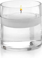 WGVI WGV Cylinder Vase Bulk, 4" W x 4" H, Floral Container, Glass Candle Holder Centerpiece Planter Terrarium for Wedding Party Event, Home Office Decor, Clear, 12 Pieces
