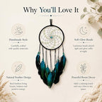 Luminous Dream Catchers Wall Hanging Room Decor Dreamcatcher Handmade Feather for Girls Boys Kids Bedroom Decoration Ornament Craft Gift